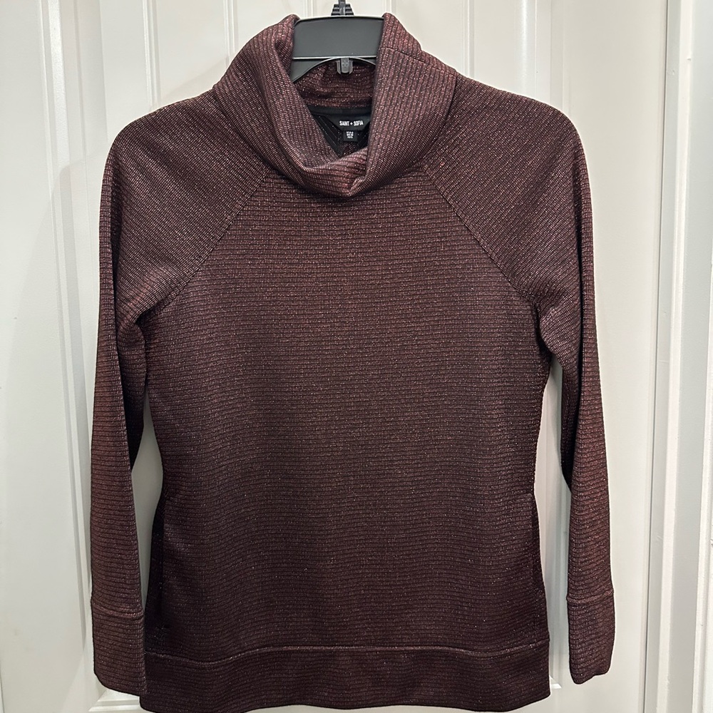 Saint and Sofia black with bronze metallic turtleneck Sweater ski 6